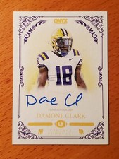 2022 Onyx Vintage On-Card Autographs Blue Ink Damone Clark LSU Cowboys 