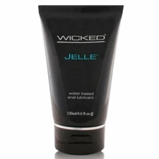 Wicked Jelle Fragrance Free Water Based Personal Anal Lube Gel Lubricant 4 oz