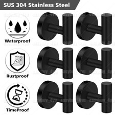 6x Bathroom Towel Robe Coat Hook Stainless Steel Wall Mounted Hooks Door Hanger