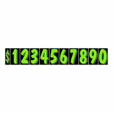 CAR DEALER VERSA-TAG 7 1/2 INCH VINYL WINDOW NUMBER STICKERS Green and Black