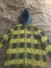 SUPREME 20AW Hooded Flannel Plaid Logo Embroidered Long Sleeve Size Medium