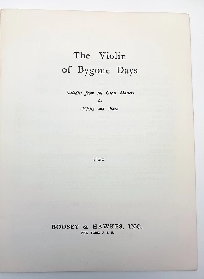 The Violin of Bygone Days Melodies from The Great Masters Violin & Piano Vintage - Image 2 of 4