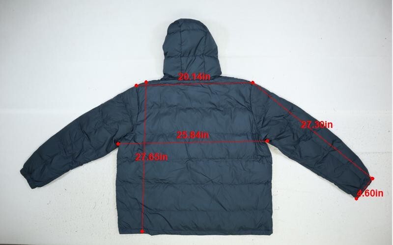 Eddie Bauer Wide Channel Hooded Down Jacket Full Zip Dark Gray Coat Mens 2XL