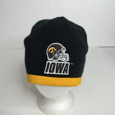 Iowa Hawkeyes Football Winter Hat, Black Beanie, Pukka Inc