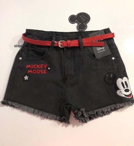 OFFICIAL Disney Mickey Mouse Bambine Opaco Nero Pantaloncini Di Jeans  Primark Nuovo | eBay