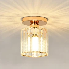 Modern Crystal Ceiling Lamp Semi Flush Mount Ceiling Light Fixture Chandelier