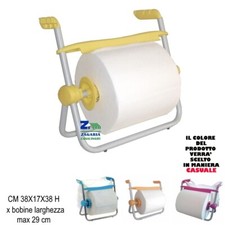 DISPENSER PORTA BOBINA CARTA PORTAROTOLO ROLLY A STRAPPO CON LAMA IN PLASTICA