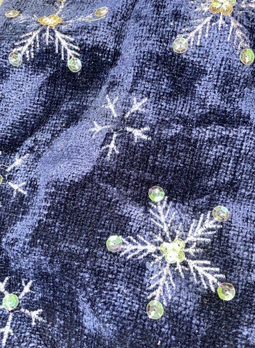 yuletide treasurers - classic navy blue sequence Christmas stocking - Picture 2 of 4