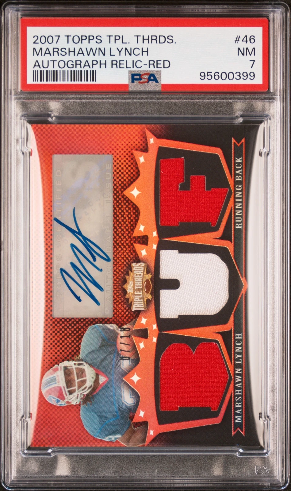 Marshawn Lynch Topps Triple Threads Autograph Relic #46 Red