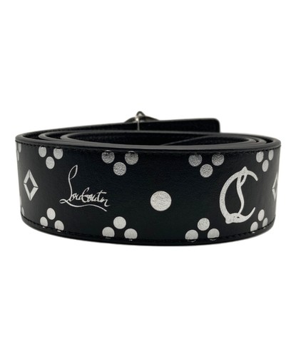 Christian Louboutin Authentic CL Logo Buckle Belt Polka dots Men's Accessory