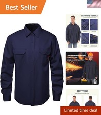 7oz FR Shirts for Men, Welding Shirt Hi Vis Flame Resistant 100 Cotton Fire ...