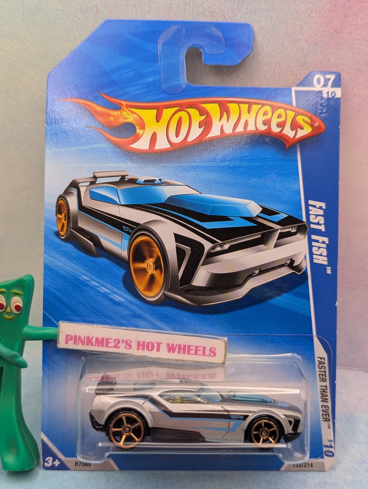 2010 i Hot Wheels FAST FISH 🐟 #133 silver-gray;black;blue;FTE✿ Faster than Ever