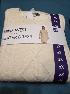 Nine West Women's Cream Sweater Dress. 2X.      #860