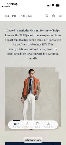 Polo Ralph Lauren RL67 Glen Plaid Jacket Summer Tweed 44R NWT image 15