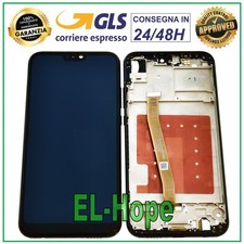 DISPLAY LCD FRAME PER HUAWEI P20 LITE ANE-LX1 TOUCH SCREEN SCHERMO VETRO NERO