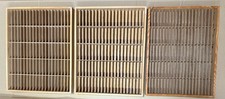 3x Vintage Wood Storage Holder Wall Rack fits 100 Cassette Tape each Like NAPA