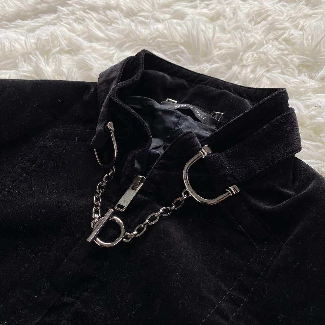 GUCCI Tom Ford epoca velluto giacca blouson colletto nero taglia 38 ES1