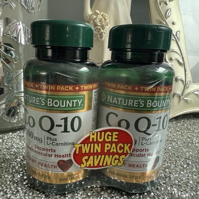 1 New Twin Pack Nature's Bounty Co Q-10 100mg Heart Health - 120 Softgels Total