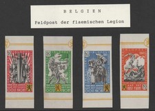 👍 BELGIUM 1941 FLEMISH LEGION IMPERF SET MNH