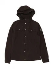 883 POLICE Mens Hooded Bomber Jacket UK 36 Small Black Polyester AD11