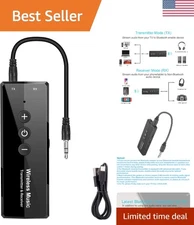 Upgraded Bluetooth 5.3 Transmitter Receiver - Seamless Streaming for Any Device