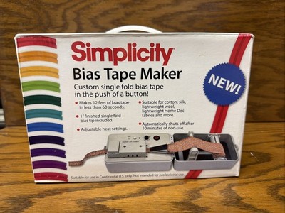 Simplicity Bias Tape Maker Machine w/ Instructions & Bonus 3/8'' Tip - Tested