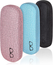 3-Pack Hard Shell Eyeglasses Case Large Reading Glasses Hard Case