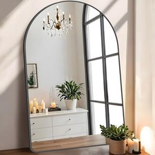Arched Mirror 30x48 Inch Arched Bathroom Mirror Wall Mounted 48"L x 30"W Black