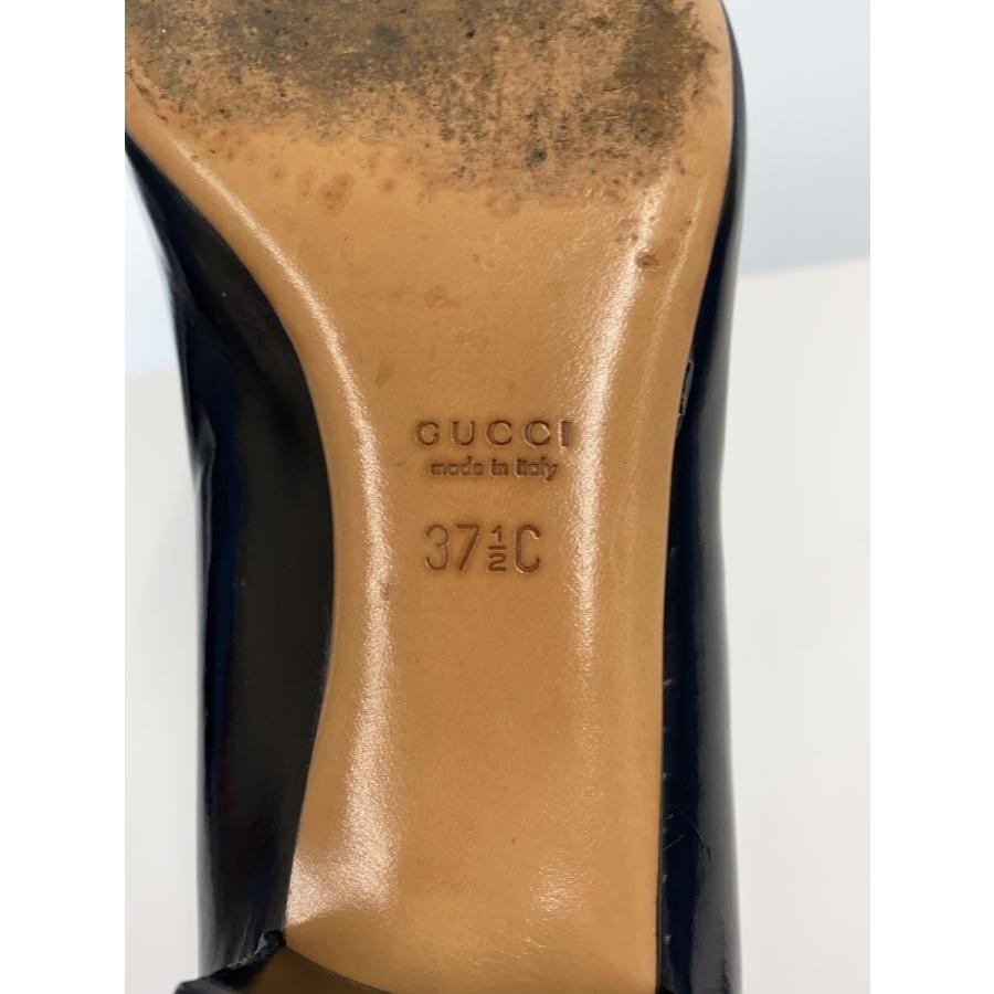 GUCCI Pumps Heel Horsebit Sherry Line Leather Black EU37.5/US7.5 113333c thumbnail 5