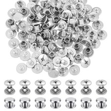 50 Sets Chicago Screw Stainless Steel Screw Rivets Reusable Phillip Head Belt...