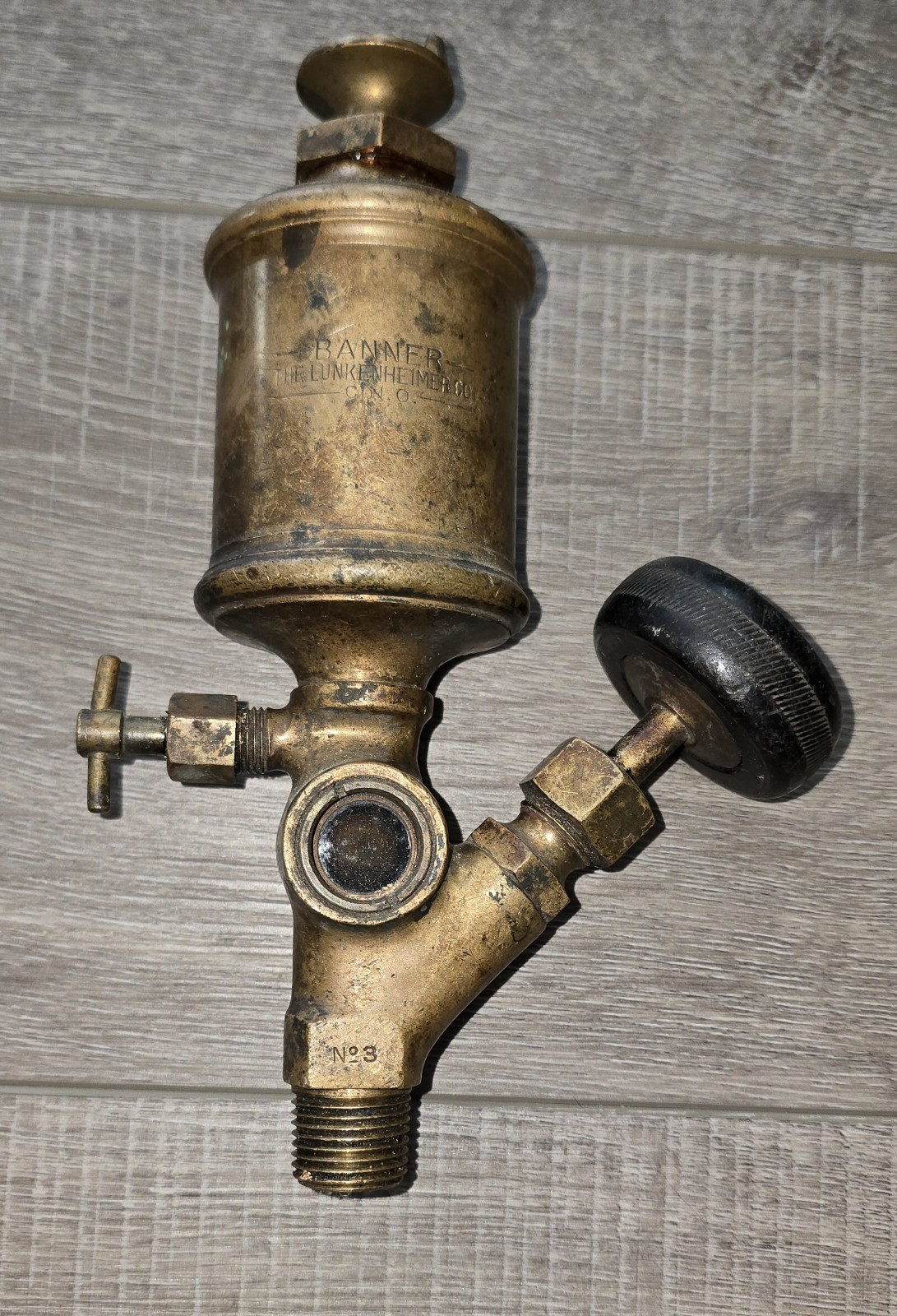Antique Lunkenheimer Banner No. 3 Brass Drip Oiler Hit Miss Steam Engine