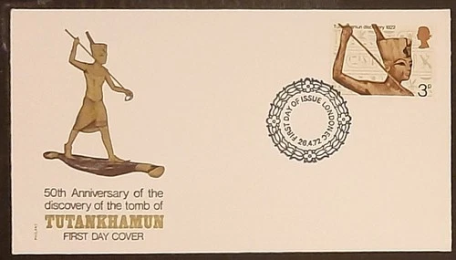 z(GB-2212)GB 1972 FDC 50th Anniv. Tutankhamun Tomb discovery LONDON EC cancelled