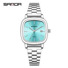 Fashionable and minimalist couple's square dial quartz waterproof watch