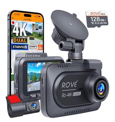 R2-4K DUAL Dash Cam Front and Rear, STARVIS 2 Sensor, FREE 128GB Card Included,