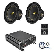 Kicker CXA400.1 400W Mono Amplifier w/Kit,Dual Bass Remote, 2x 8" 400W Subwoofer