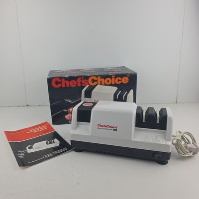 Chefs Choice Knife Sharpener Model 110 White Diamond Hone Trizor Edge-Tested