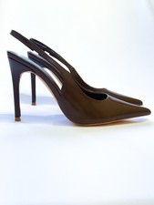 Sz US 8.5 🤎 Fashion Nova Slingback Pointed Pumps Brown Fashion Women’s 4” Heel