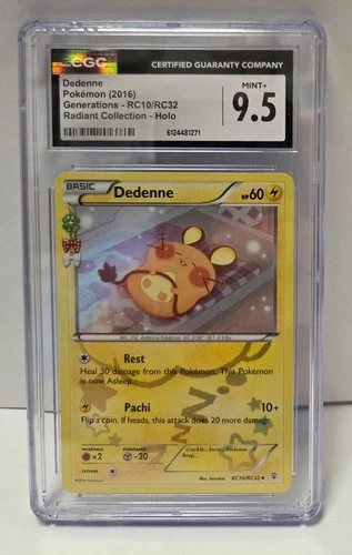 2016 POKEMON TCG XY GENERATIONS RADIANT COLLECTION #RC10 DEDENNE CGC 9.5+