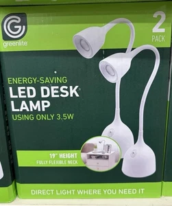Lampe de bureau 2 PACK Économies d'énergie LED 19" Cou flexible.