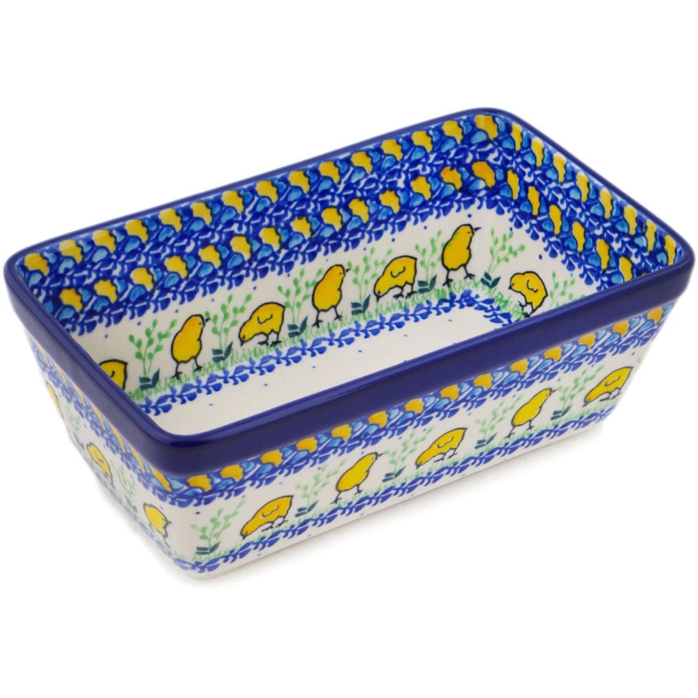 Polish Pottery Loaf Pan 8" Ceramika Artystyczna Hatched