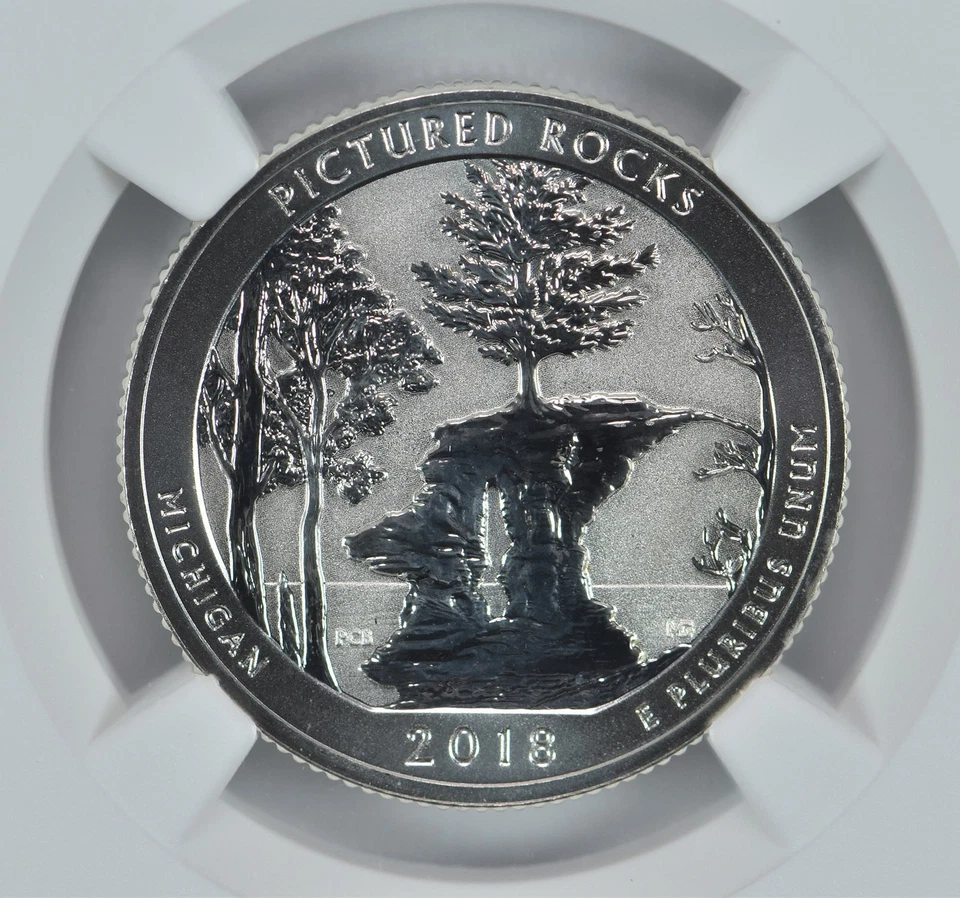 2018-S ATB Quarter Pictured Rocks Silver Reverse Proof Set PF70 NGC *7283 - Image 3 of 4