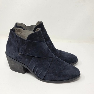 Eileen Fisher Irwin Blue suede heeled booties Size 9.5 Great Condition