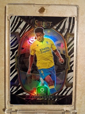 2022 Panini Select La Liga Terrace Zebra Prizm 21/25 Anthony Lozano Choco 10ev
