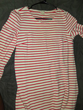 J.CREW Striped Knit A-Line Short Dress Scoop Neck Long Sleeve Pullover S