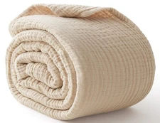 100% Cotton King Size Blankets for Bed 108" x 90", 6 Layers Cooling and Soft ...
