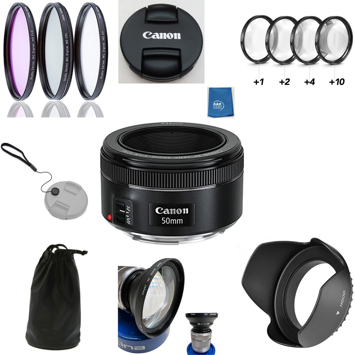 Canon EF 50mm 1.8 STM Lens Kit For T8I 90D T7I T6S T6 SL3