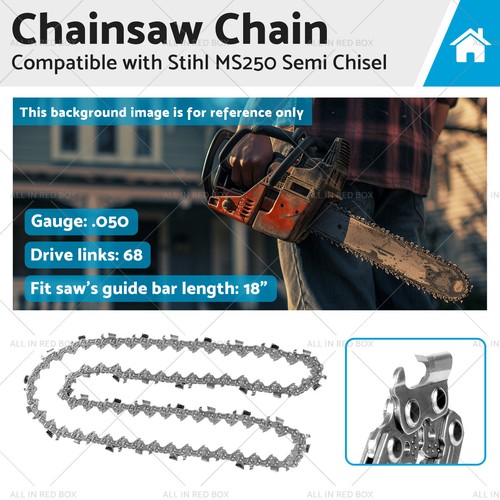 18" Tungsten Carbide Saw Chainsaw Chain .325" 68 DL Suitable for Stihl