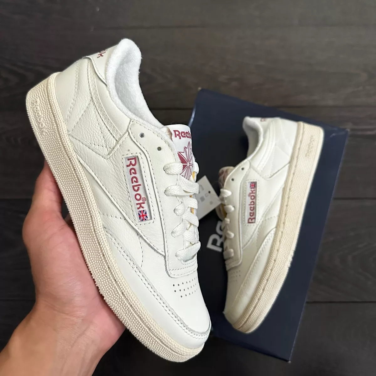 Reebok Club C 85 Vintage White Cream Rose Dust Pink Women s Size