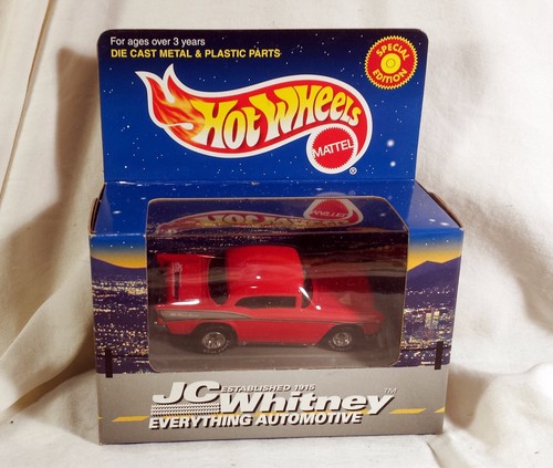 Hot Wheels JC Whitney 57 CHEVY in ROT neuwertig in schöner BOX! - KOSTENLOSER VERSAND! - Bild 1 von 2