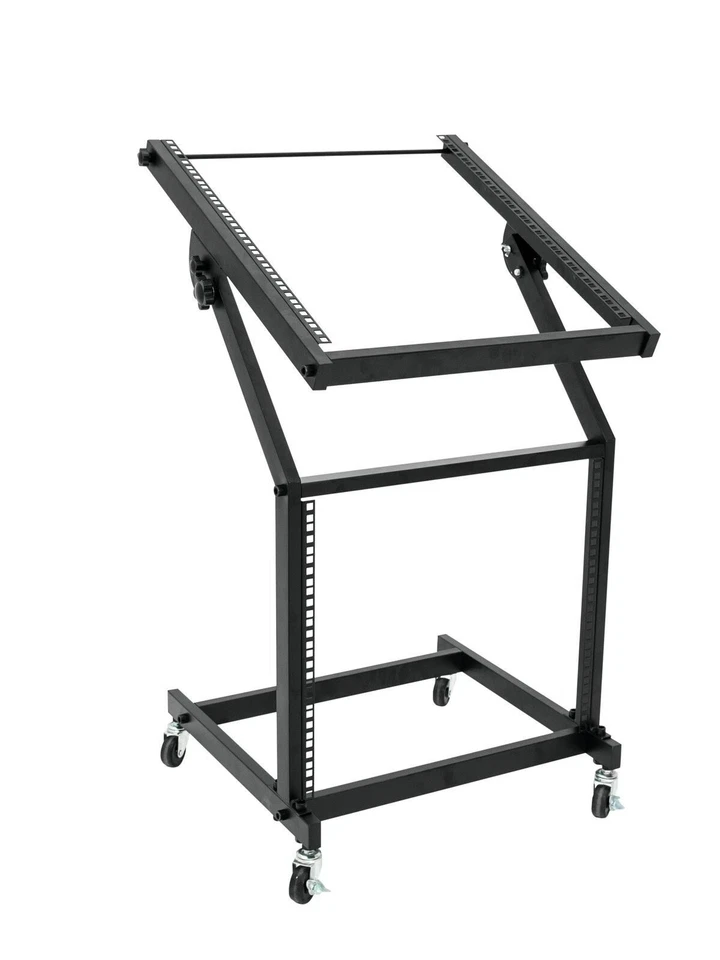 19U Studio DJ Rack Stand Cart for Network Mixer Music Audio Equipment on Wheels - Image 2 of 4